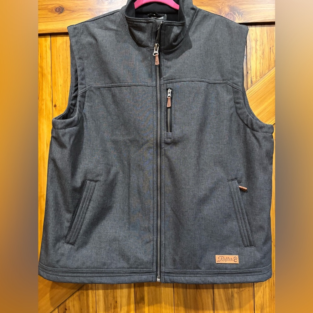 Mens Rafter C Vest Size XXL Black Zip Up. Black and Gray